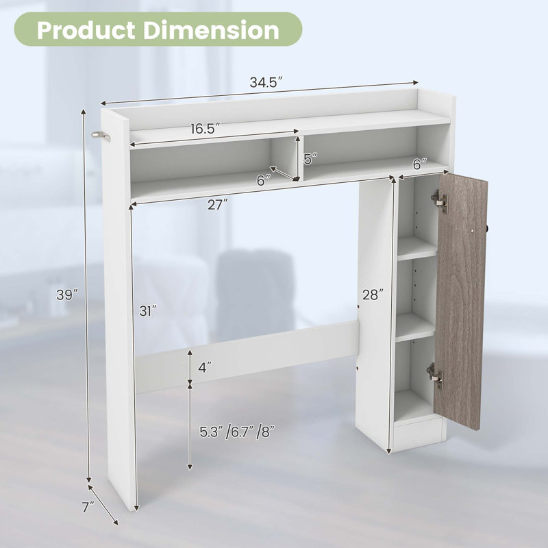 Rangement pour salle de bain Mahnur, Blanc