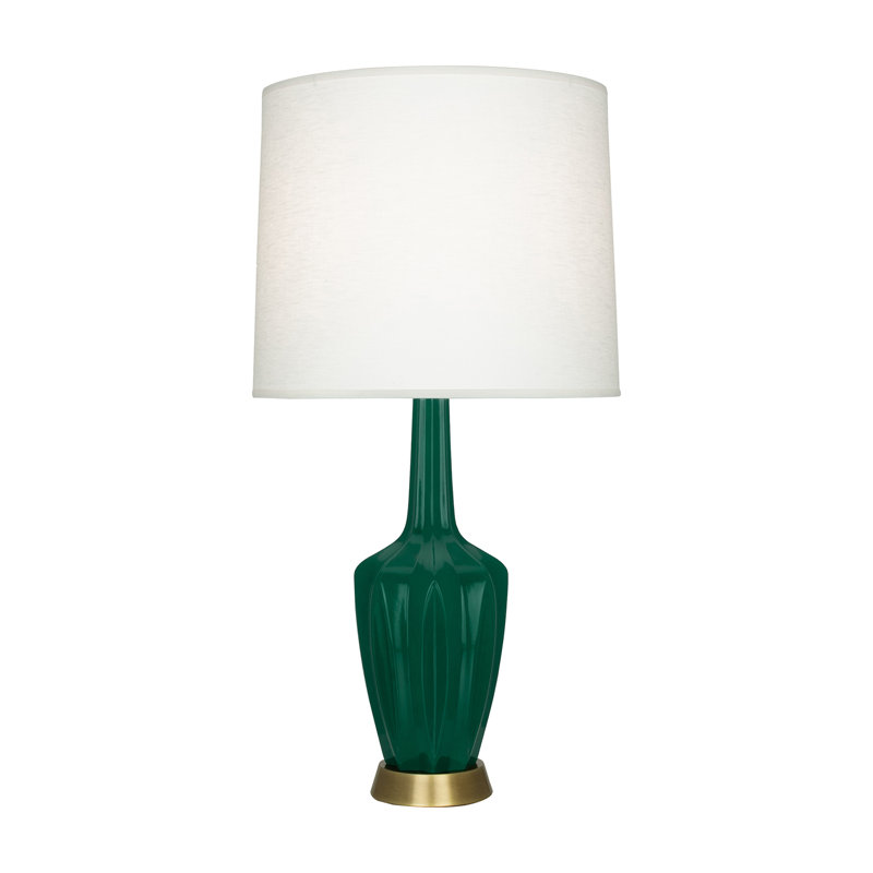 Petite lampe d'appoint Emma, Jungle glacé, H 30 po x l 6,25 po x P 15 po, Céramique / métal