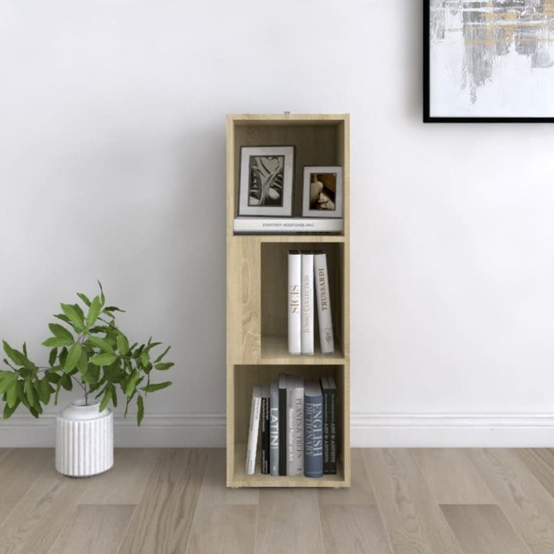 Grandos 100 cm H x 33 cm W Corner Bookcase, Sonoma Oak