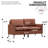 Comfortable Leather Sofas, 55.91 In Compact Modern Home Loveseat