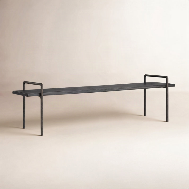 Karson Solid Wood Bench with Metal Legs