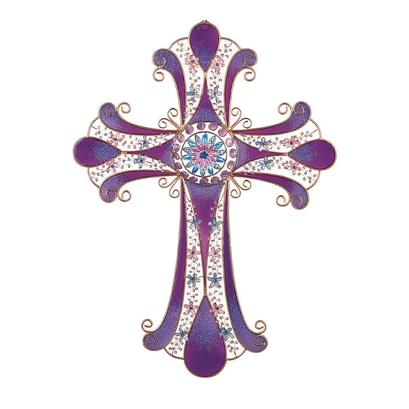 Croix murale décorative mauve 16 "H