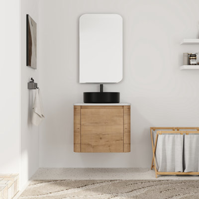 Meuble-lavabo simple 24 po avec plateau en pierre reconstituée 24 po