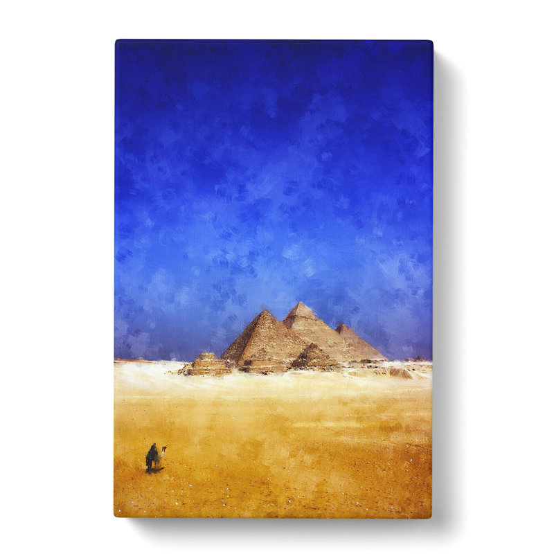 Camel By The Pyramids Of Giza - Wrapped Canvas, 60cm H x 40cm W x 3cm D
