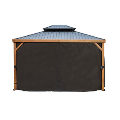 Gazebo Penguin Rideaux en polyester Noir Yosemite 10 Pi x 12 Pi