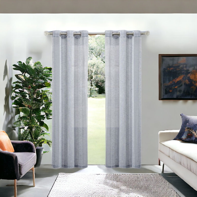 Rayures à rayures brodées, Argent, L 76 po x L 96 po
