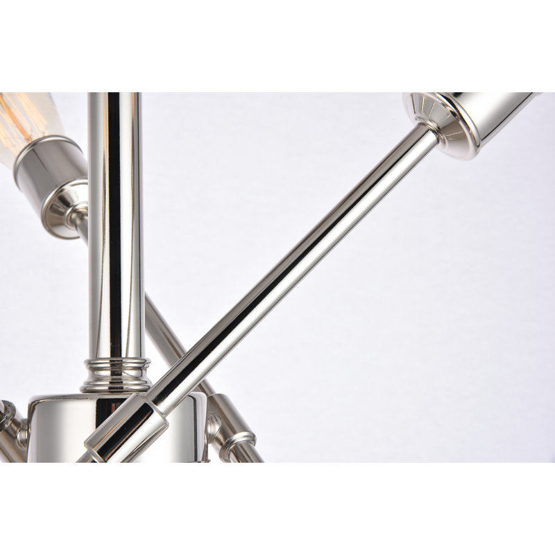 Lustre à intensité variable à 6 lumières de 17,1 po Colebrook, Nickel poli