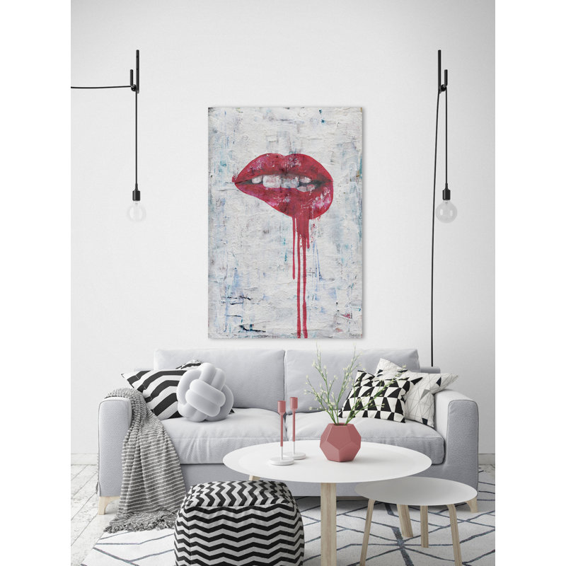 « tainteded lèvres », reproduction, H 60 po x l 40po x P 1,5 po, Toile tendue