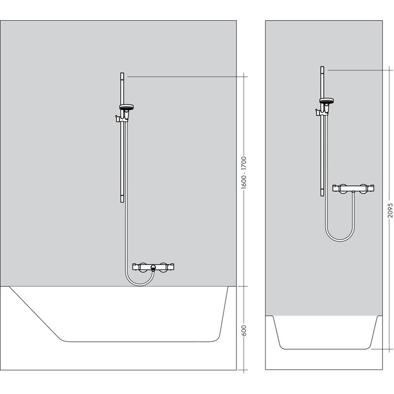 Unica S Puro 24" Wall Bar, Chrome