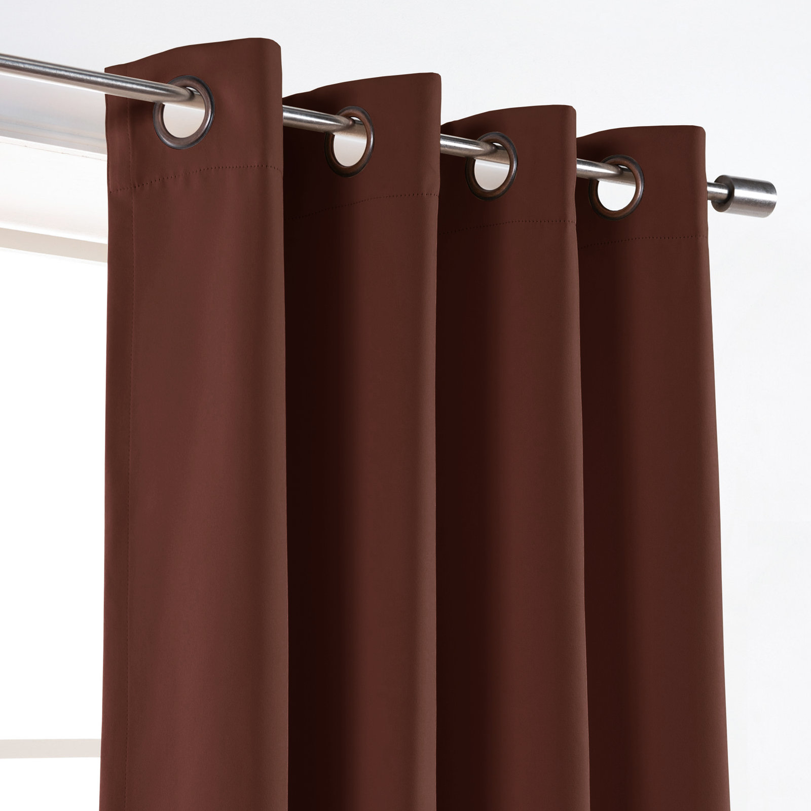 Schaeffer Blackout Thermal Curtain Panel Set, Chocolate, 52" W x 63" L
