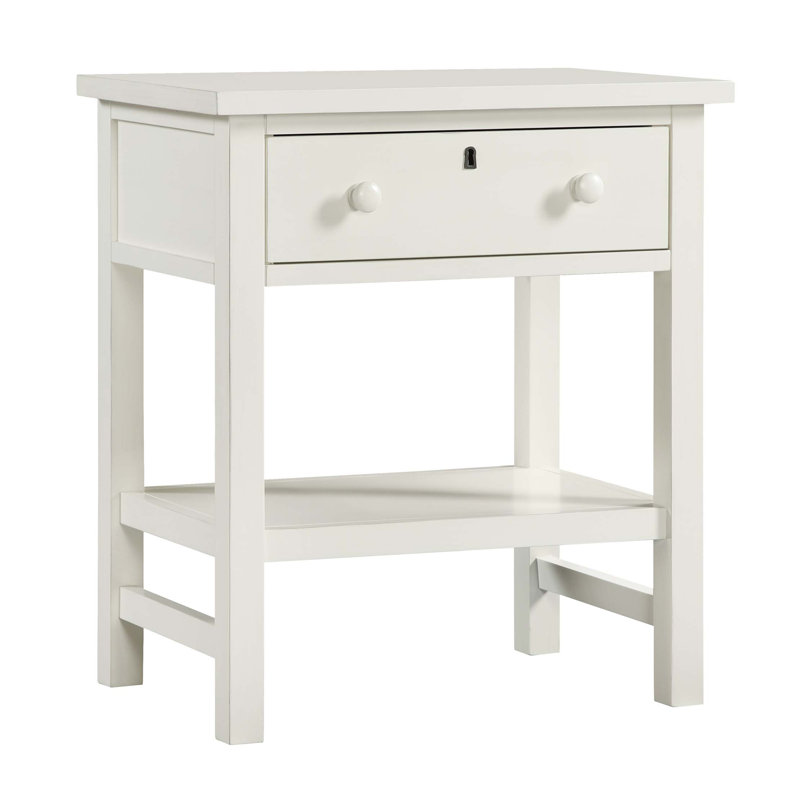 Finley 1-drawer Storage Nightstand, Antique White
