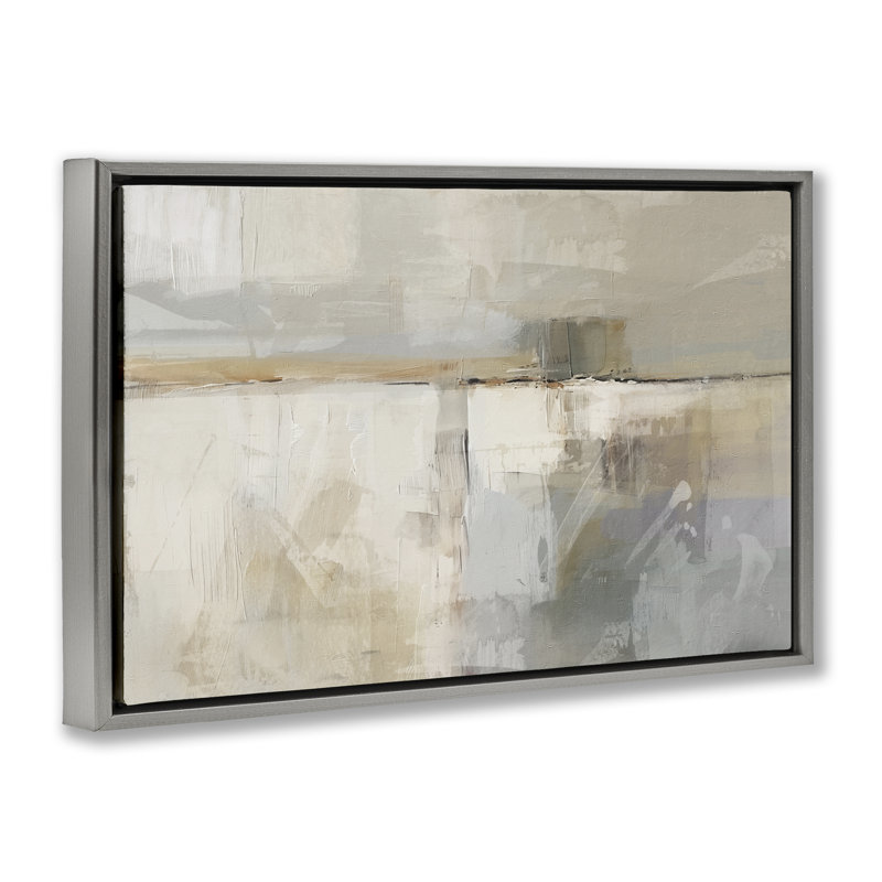  Toile abstraite «Shimmering Meadow» par Nina Blue, H 21 po x l 31 po, Cadre flottant gris lustré