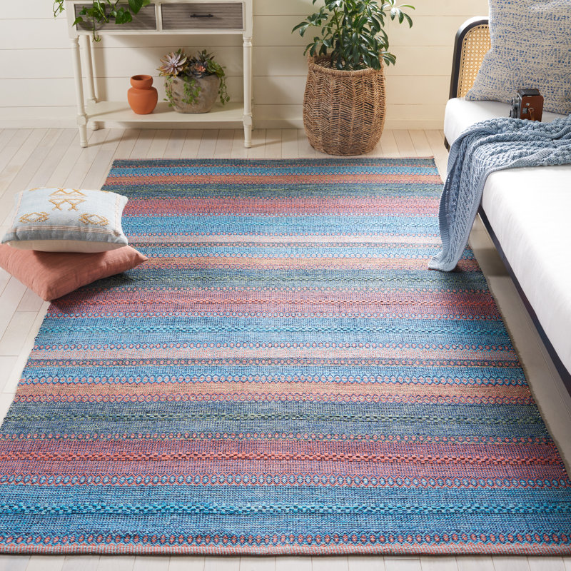 Montauk Flat Weave Cotton Striped Rug, Rectangle 5' x 8'