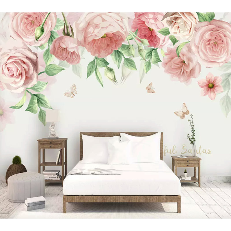 Papier peint amovible floral anglais, L 98,04 po x l 150 po
