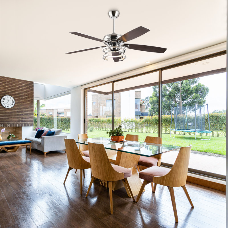 52" Modern 3CCT Dimmable LED Ceiling Fan with Remote Control, Double-Sided Blades, 6-Speed Reversible DC Motor, Timer