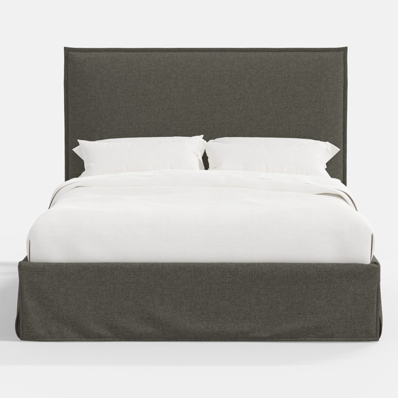 Stoffer Home x Cloth and Co. Maura Bed, Zuma Charcoal Textured Linen, Queen