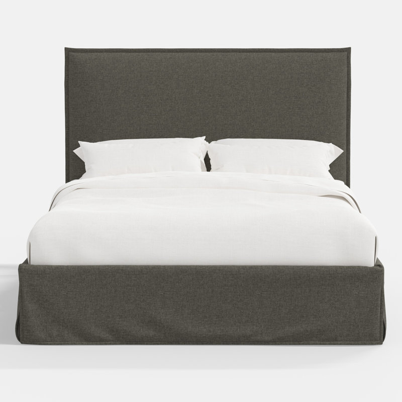 Stoffer Home x Cloth and Co. Maura Bed, California King, Zuma Charcoal Textured Linen