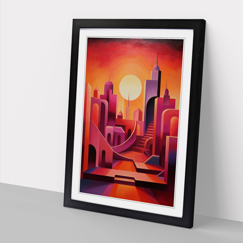 Single Picture Frame Print on Wood, 34cm H x 25cm W, Black Framed