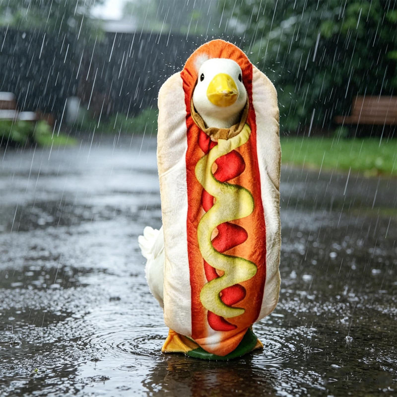 Tenue de hot-dog Traders convenant à une grande statue en H 23 po