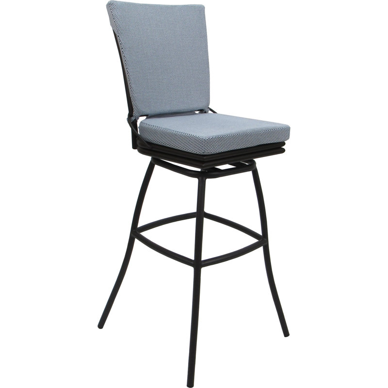 Tabouret pivotant pour l'extérieur 34 po, Bleu, Brun