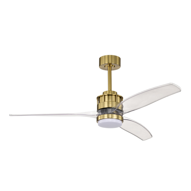 Murdo Sleek Modern 3-Blade Led Lighted Ceiling Fan With Remote, Gold