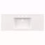 Plateau de meuble-lavabo en composite 48 po avec lavabo intégré, comptoir de meuble-lavabo blanc avec 3 trous de robinet, comptoir seulement