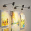 Éclairage à DEL à DEL, lumière d'art sans fil à longueur réglable, tête de lampe rotative à 360 ° à piles, éclairage d'art à intensité variable avec télécommande pour peintures