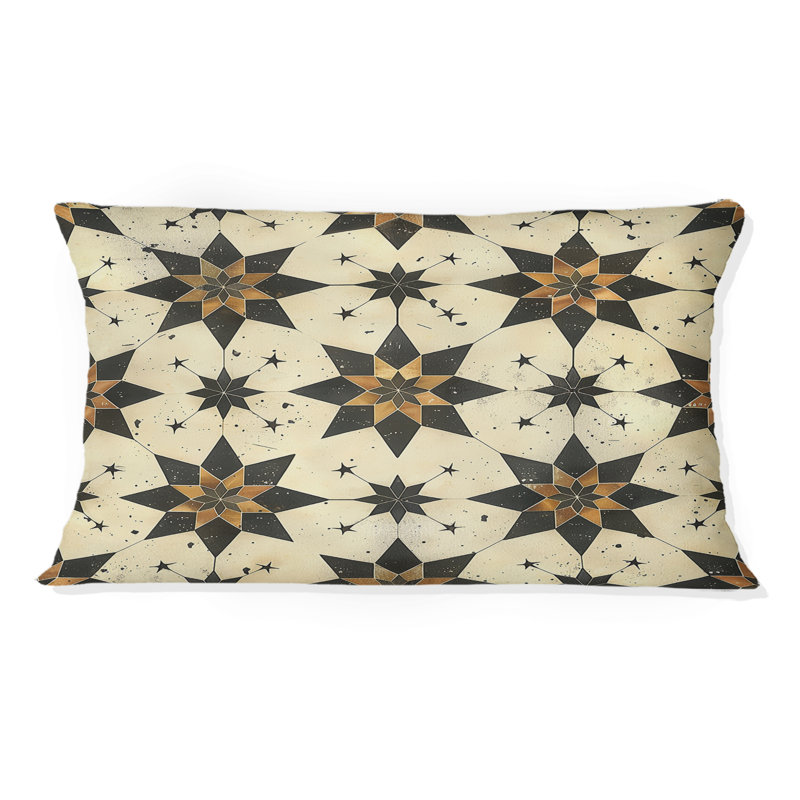 Coussin lombaire brun et beige avec étoiles magiques II
