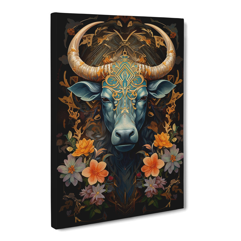 Taurus Zodiac Deco - Wrapped Canvas Print, 76cm H x 50cm W x 3cm D
