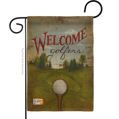 En toile jute de golfers pour les centres d’intérêt en polyester de 2 côtés 18,5 x 13 po welcome drapeau de jardin