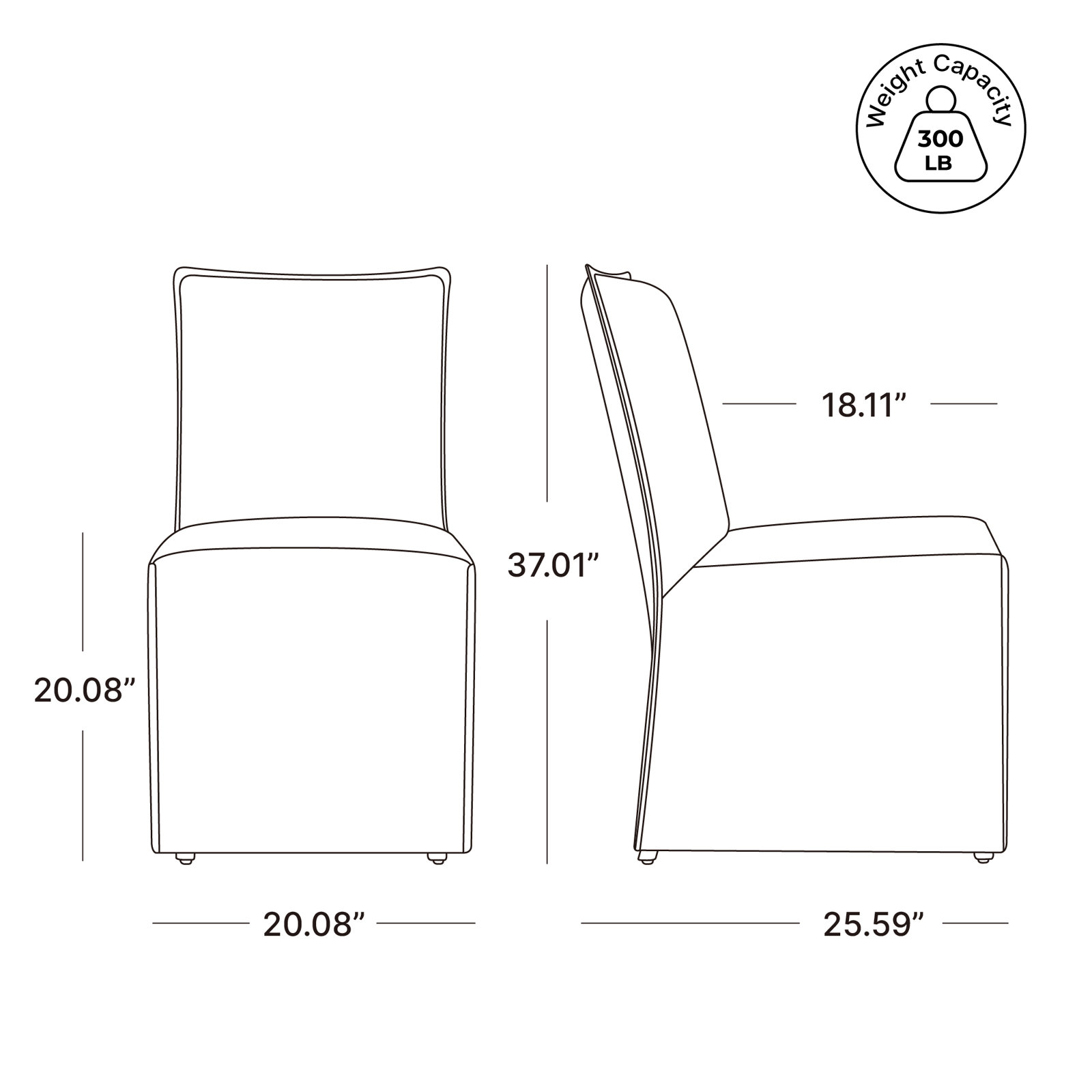 Catalan Linen Parsons Dining Chair, Hemp
