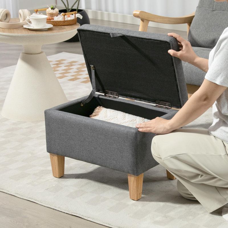 Storage Bench, Grey, 36cm H x 49cm H x 33cm D