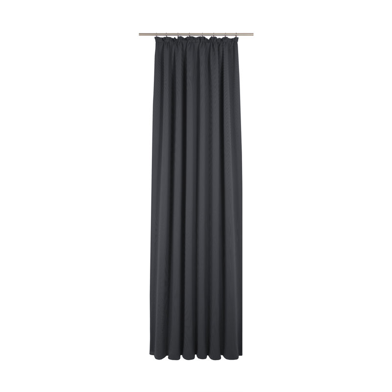 Yvette Pencil Pleat Blackout Single Curtain, Anthracite, 145cm Width x 245cm Drop