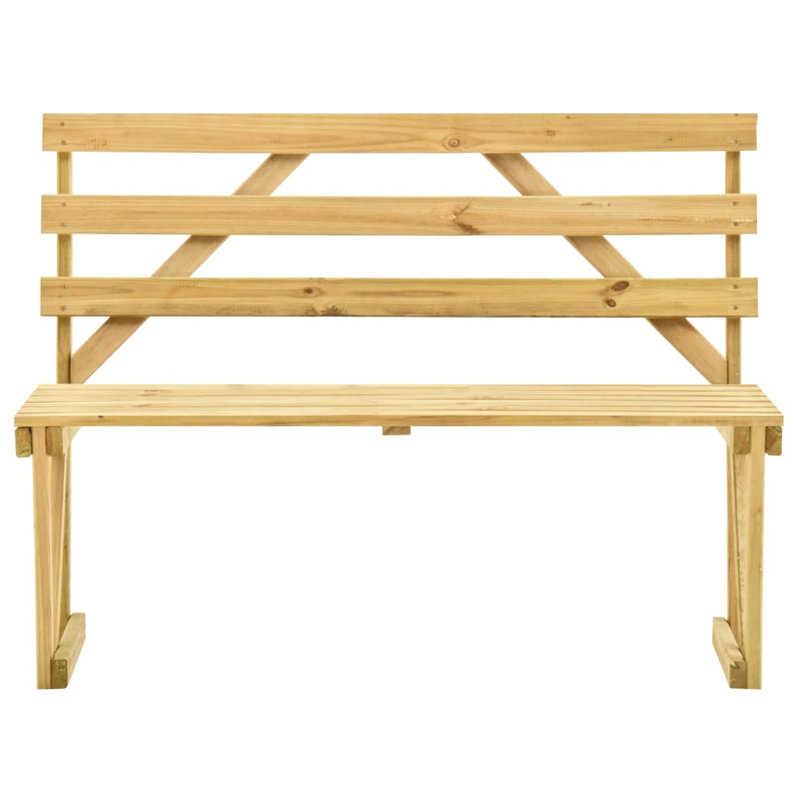 Freya Solid Wood Pine Outdoor Bench, 90cm H x 120cm W x 50cm D