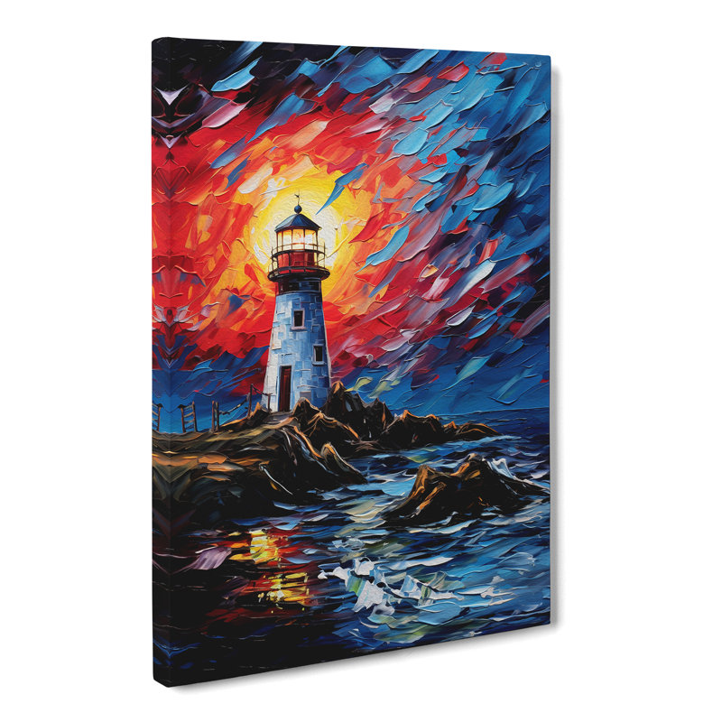 Lighthouse Expressionism No.3 - Wrapped Canvas, 60cm H x 40cm W x 3cm D