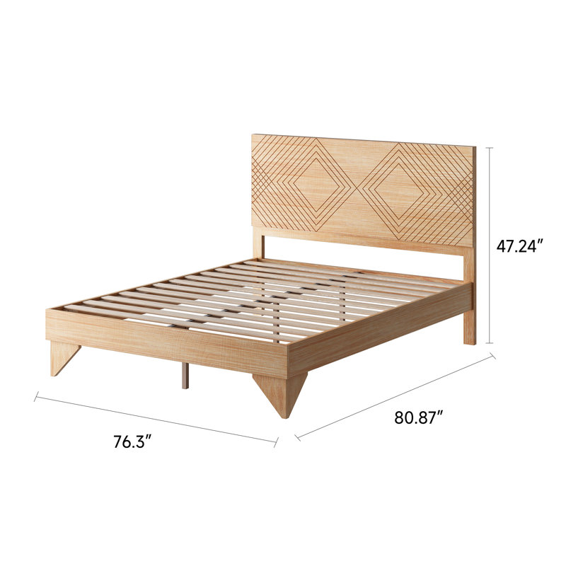  Solid Wood Platform Bed Frame, King