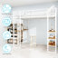 Lit simple en fer-blanc, avec rampe, escaliers de chaque côté, fonctionnel, pour chambre à coucher, table, sommier double intégré, design élégant