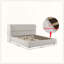 Structure de lit Boucle, structure de lit tapissier avec tête de lit Cloud, pieds et lattes en bois massif-129505952