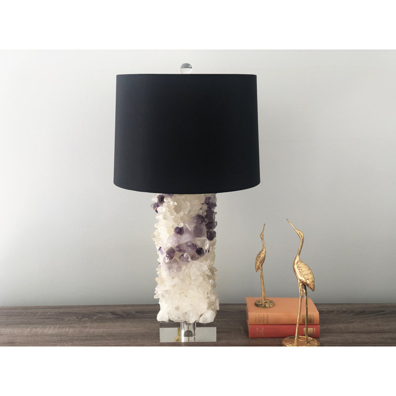 Lampe de table en quartz et améthyste