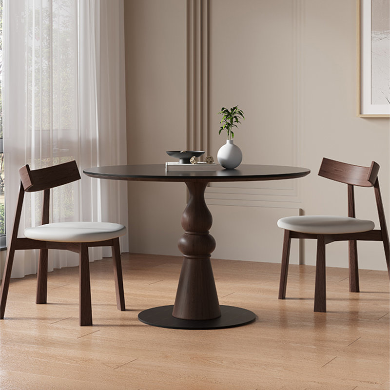 Table de salle à manger en noyer noir, Noir, Noir noyer, H 29,53 po x L 39,37 po x l 39,37 po