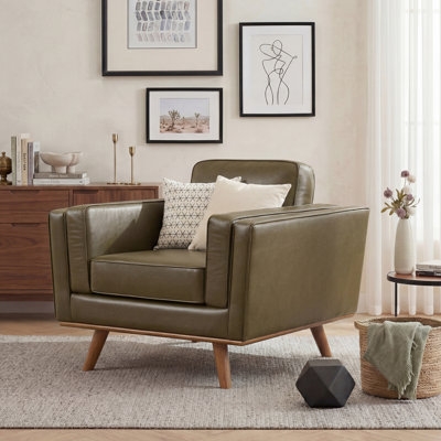 Inayat 39.3''W Upholstered Armchair With Solid Wood Legs