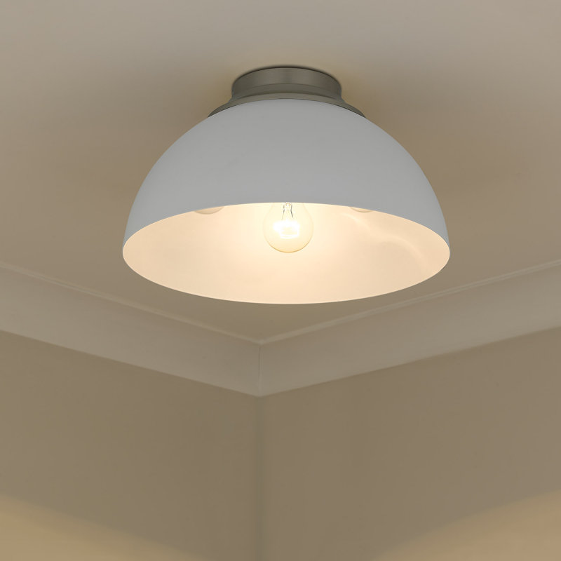 Ringwood Steel Flush Mount, Matte White, Olympic Gold