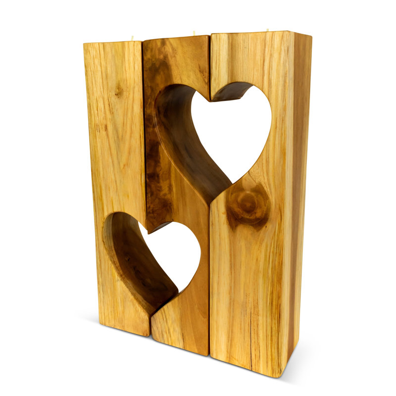 Ayshah 12'' H Wood Tabletop Tealight Holder