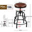 Upholstered Counter Stool with Metal Frame-727787882