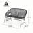 OUTDOOR PATIO WICKER LOVE SEAT, PE RATTAN & IRON FRAME, SET OF 1-240698192