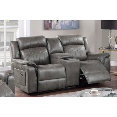 73'' Faux Leather Reclining Loveseat