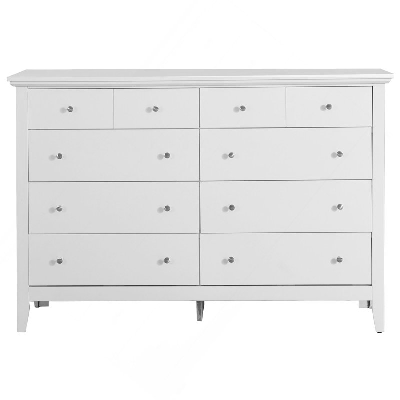 Commode de rangement avec boutons ronds pour espaces modernes, Blanc