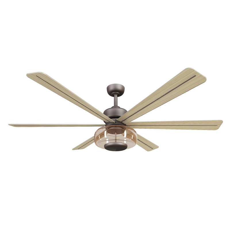 Ventilateur de plafond intelligent DEL 60 "5CCT Ligero, Chêne blanc, Bronze