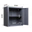 Rangement mural flottant gris en acier pour garage, H 14,18 po, armoire avec porte, pour sous-sols, cuisines et entrepôts, tablettes flexibles, technologie de mouvement à charnière à ouverture en douceur