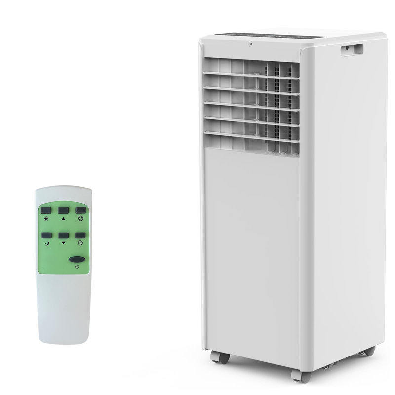 Climatiseur portatif 8-en-1 de 8 000 BTU avec télécommande et ensemble de fenêtre, mode sommeil silencieux et refroidissement écoénergétique pour les petites pièces intérieures